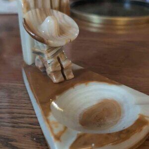 Ashtray Mexican statue in vintage onyx